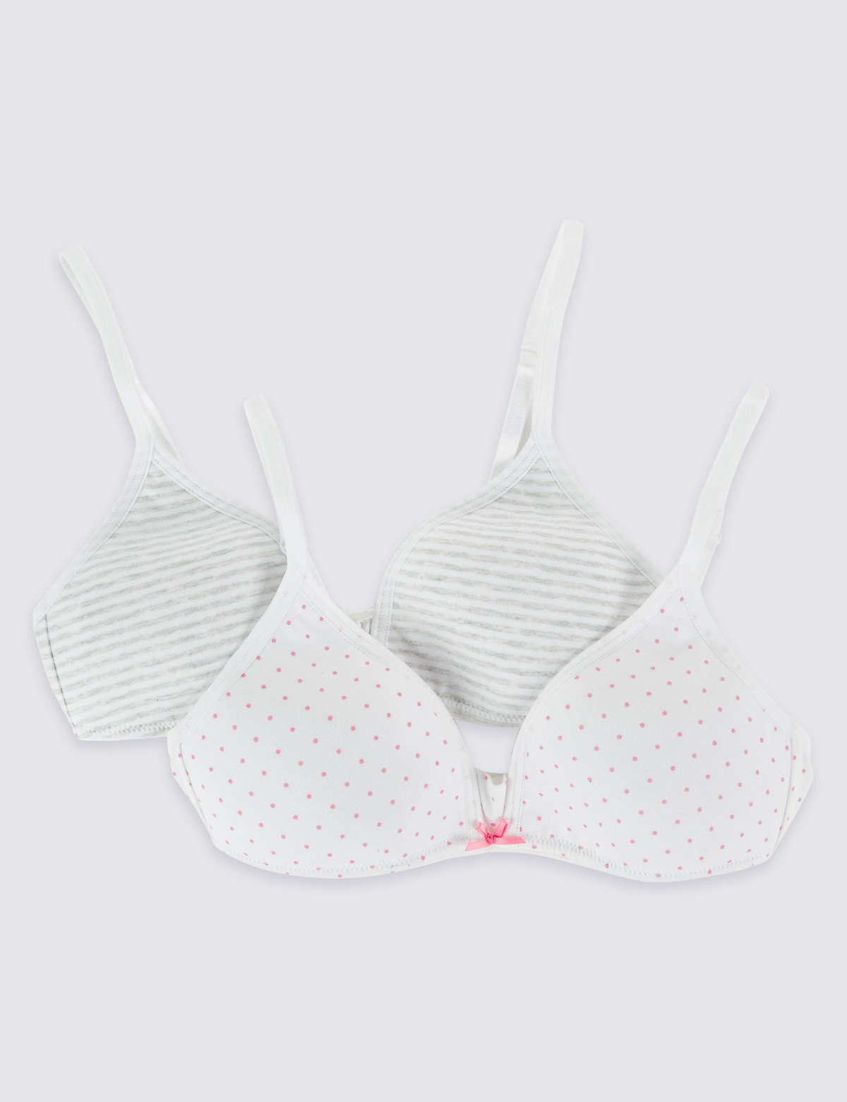 2 Pack Striped & Spotted Bras