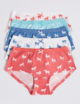 Lot de 5&nbsp;shortys en coton extensible (du 6 au 16&nbsp;ans)