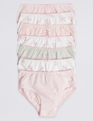Lot de 7&nbsp;culottes 100&nbsp;% coton &agrave; motif ballerine (du 18&nbsp;mois au 12&nbsp;ans)