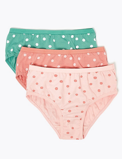7 Pack Cotton Spotty Knickers (2-16 Yrs)
