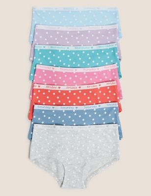 7pk Cotton Days of the Week Shorts (2-16 Yrs) 