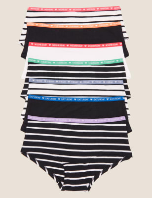 

M&S Collection 7er-Pack einfarbige Slips mit hohem Baumwollanteil und Stretch (6-16 J.) - Black Mix, Black Mix