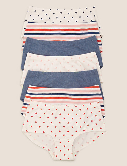 7pk Cotton with Stretch Heart Shorts