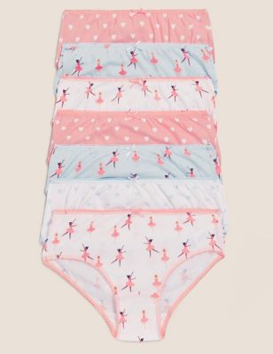 

Girls M&S Collection 7pk Pure Cotton Ballerina Knickers (2-16 Yrs) - Pink Mix, Pink Mix