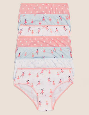 

M&S Collection Pack de 7 braguitas de bailarina 100% algodón (2-16 años) - Pink Mix, Pink Mix