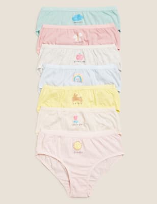 

M&S Collection 7er-Pack Baumwoll-Slips mit Wochentagen (2-16 Jahre) - Multi/Pastel, Multi/Pastel