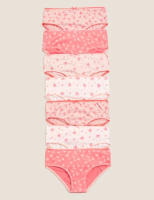

Girls 7pk Pure Cotton Ditsy Floral Knickers (2-16 Years) - Pink Mix, Pink Mix