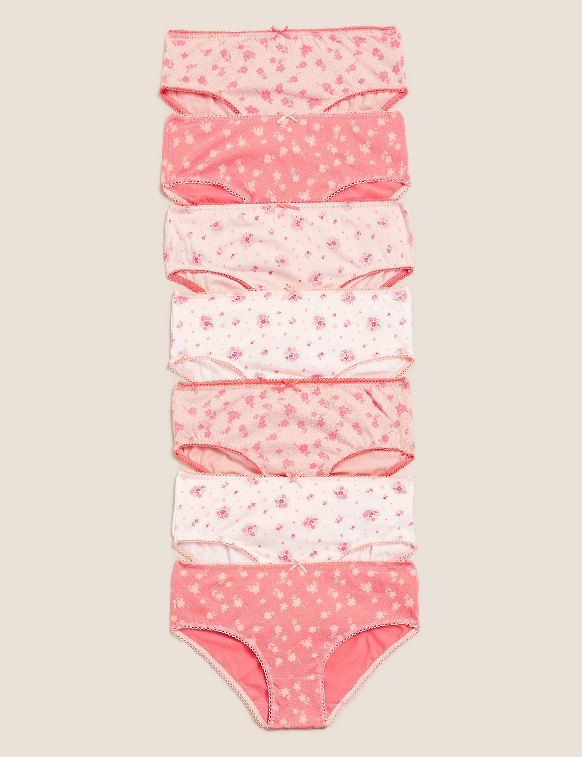 7pk Pure Cotton Ditsy Floral Knickers (2-16 Yrs)
