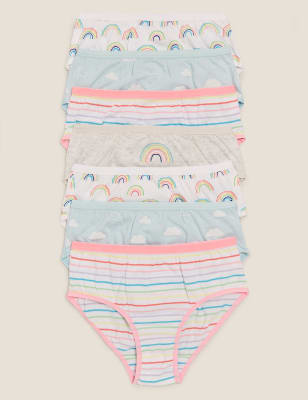 

M&S Collection Pack de 7 braguitas de arco iris 100% algodón (2-16 años) - White Mix, White Mix
