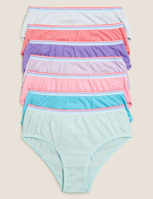 

Girls M&S Collection 7pk Pure Cotton Plain Knickers (2-16 Yrs) - Multi/Brights, Multi/Brights