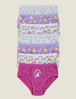 

Girls M&S Collection 7pk Pure Cotton Unicorn Knickers (1-16 Yrs) - Lilac Mix, Lilac Mix