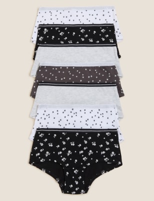 

Girls M&S Collection 7pk Cotton Rich with Stretch Printed Shorts (2-16 Yrs) - Black Mix, Black Mix