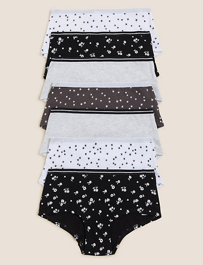7pk Cotton with Stretch Printed Shorts