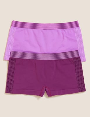 

Girls M&S Collection 2pk Seamfree Spotty Shorts (6-16 Yrs) - Bright Mauve, Bright Mauve
