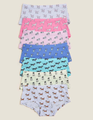 7pk Cotton Rich Dog Print Shorts