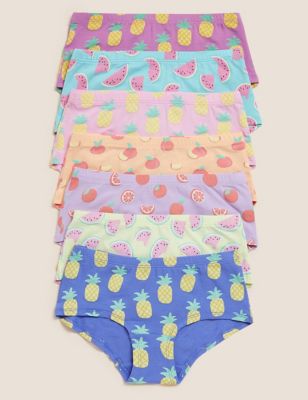 

Girls M&S Collection 7pk Cotton Rich Fruit Print Shorts (2-16 Yrs) - Multi, Multi