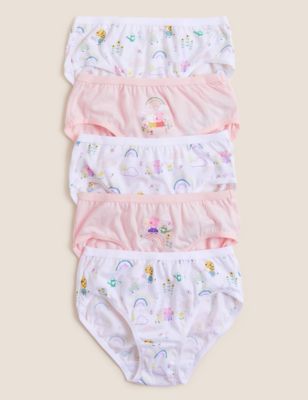 5pk Pure Cotton Peppa Pig™ Knickers (18 Mnths - 7 Yrs) - RO