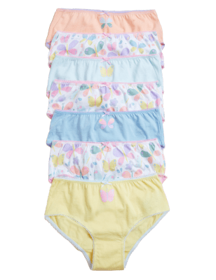 

Girls M&S Collection 7pk Pure Cotton Butterfly Knickers (2-16 Yrs) - Multi, Multi