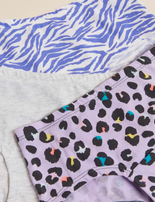 

M&S Collection Pack de 7 braguitas culotte de algodón con estampado de animales (2-16 años) - Multi, Multi