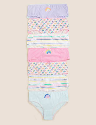 7pk Pure Cotton Rainbow Knickers (2-14 Yrs)