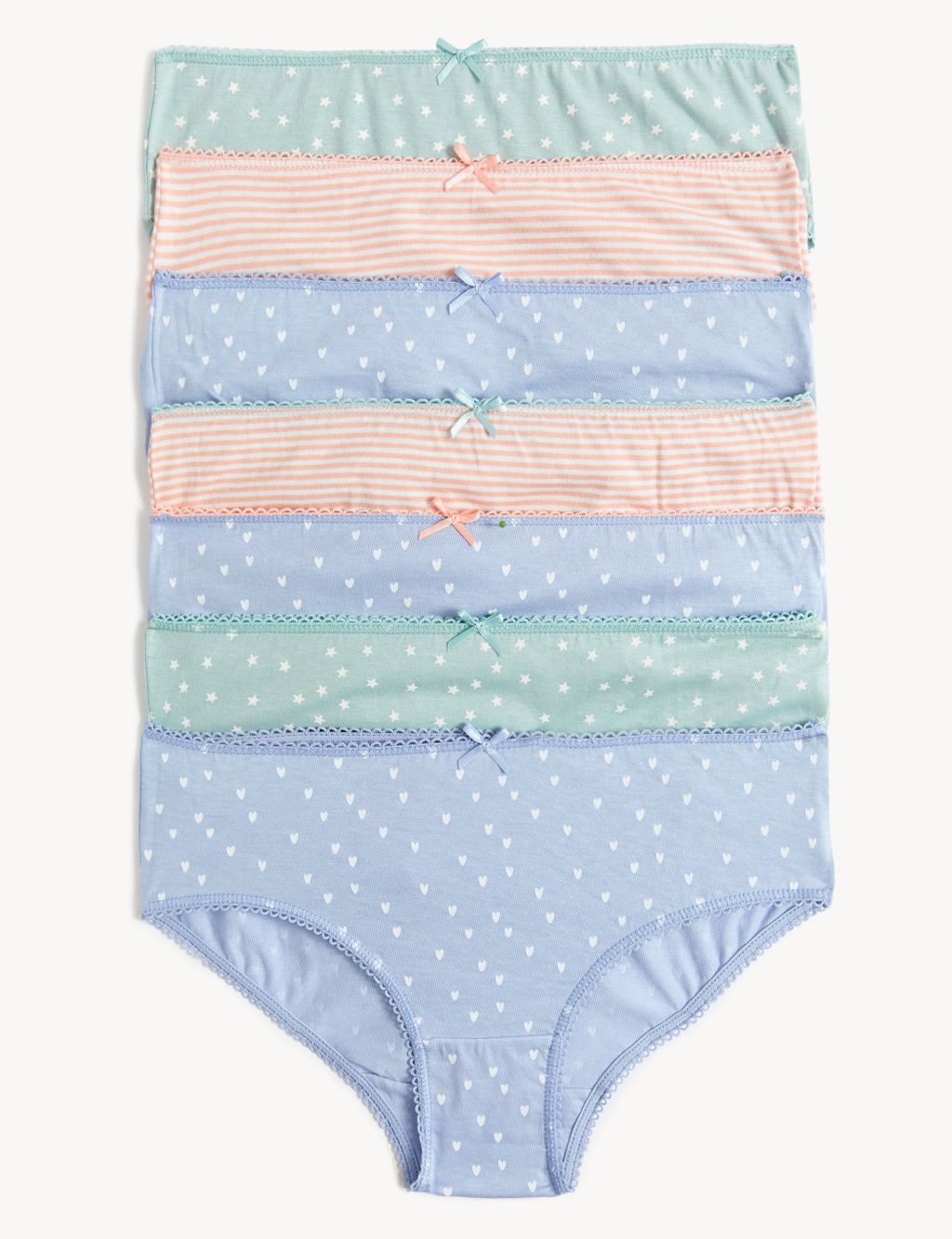 7pk Pure Cotton Printed Knickers (2-14 Yrs)