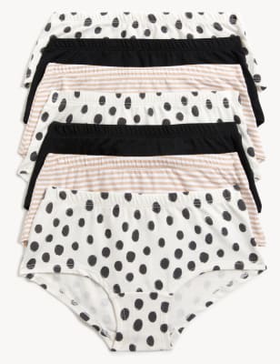 

Girls M&S Collection 7pk Cotton Rich Spotty & Striped Shorts (2-16 Yrs) - Black Mix, Black Mix