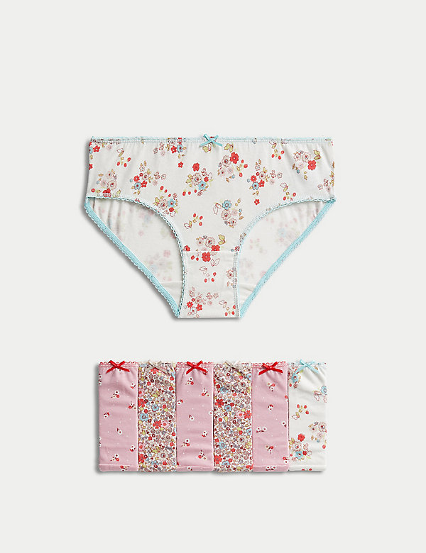 7pk Pure Cotton Floral Knickers (2-12 Yrs) - NO