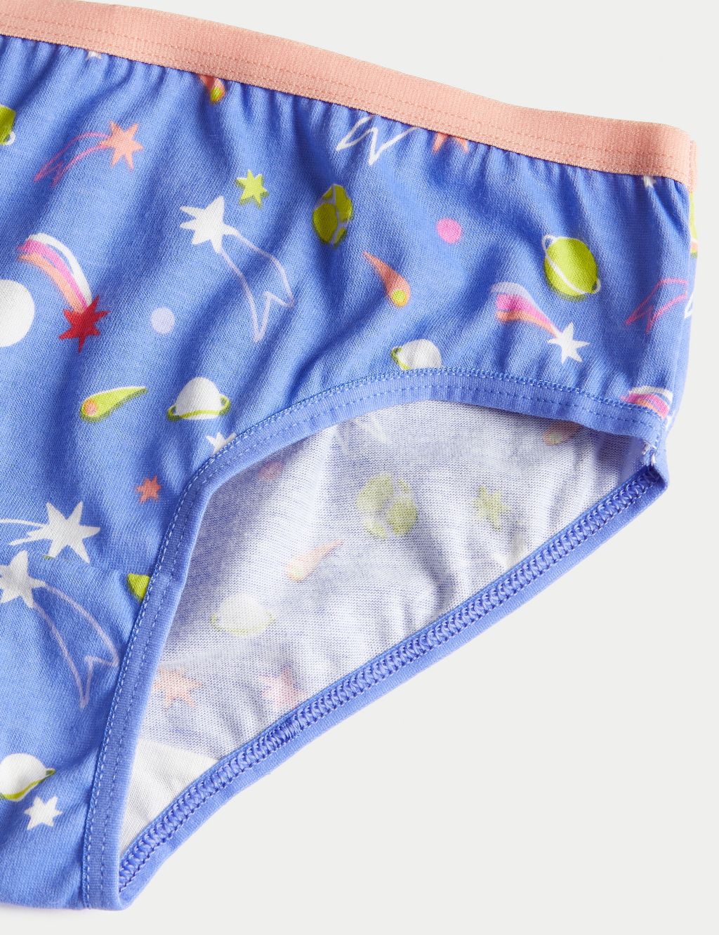6pk Pure Cotton Space Print Knickers (2-12 Yrs) image 2