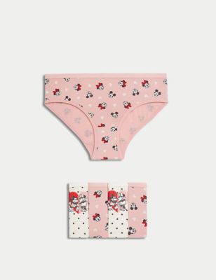 M&S Girl's 5pk Cotton Rich Minnie Knickers (2-8 Yrs) - 2-3 Y - Pink Mix, Pink Mix