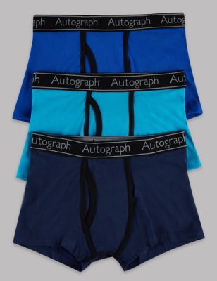 3 Pack Cotton with Lycra® Trunks (4-16 Yrs) - AL