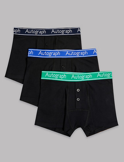 3 Pack Cotton with Lycra® Trunks (6-16 Years)