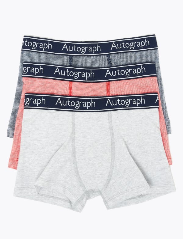 3 Pack Cotton with Lycra® Trunks (6-16 Yrs)