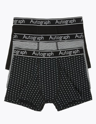 Autograph Lot de 3 boxers en coton et Lycra® à imprimé monochrome (du 6 au 16 ans) - Black/White