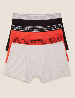 

M&S Collection 3er-Pack einfarbige Shorts mit hohem Baumwollanteil (6-16 J.) - Red Mix, Red Mix