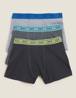 

M&S Collection 3P 1884 Marl Trunks (6-16 Yrs) - Charcoal Mix, Charcoal Mix