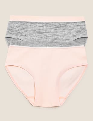 

Girls 2pk Ribbed Knickers (6-16 Yrs) - Light Pink Mix, Light Pink Mix