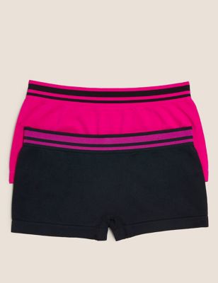 Lot de 2 shortys sans coutures (du 6 au 16 ans) - Bright Pink Mix