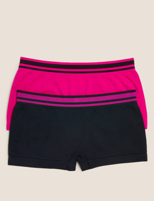 Lot de 2 shortys sans coutures (du 6 au 16 ans) - Bright Pink Mix