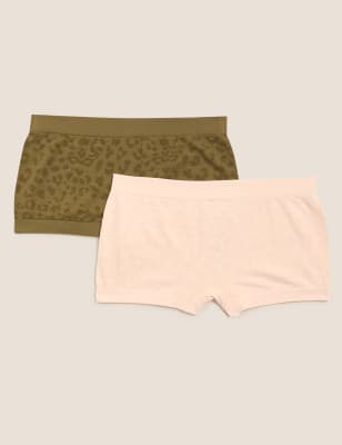 Lot de 2 shortys sans coutures à motif léopard (du 6 au 16 ans) - Light Pink Mix