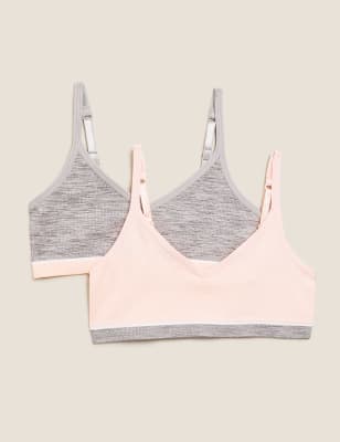 

Girls 2pk Ribbed Crop Tops (6-16 Yrs) - Light Pink Mix, Light Pink Mix
