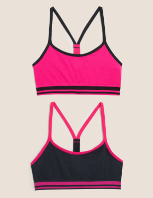 Lot de 2 brassières sans coutures (du 6 au 16 ans) - Bright Pink Mix