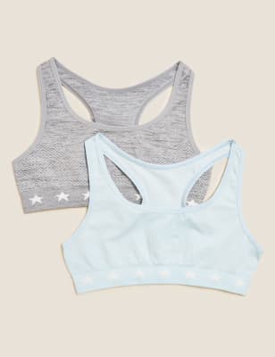 

Girls M&S Collection 2pk Seamfree Crop Tops (6-16 Yrs) - Pale Blue Mix, Pale Blue Mix