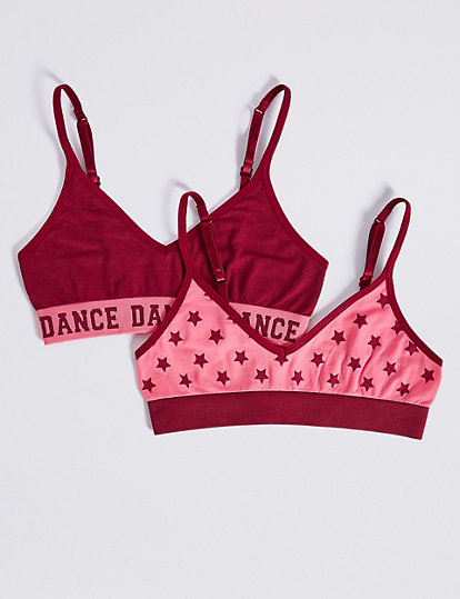 2 Pack Stars & Dance Cropped Tops (6-16 Years)