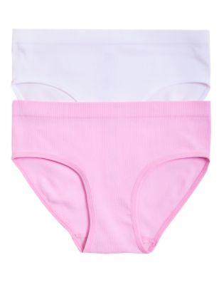 Girls M&S Collection 2pk Seamfree Knickers (9-16 Yrs) - Rose Pink