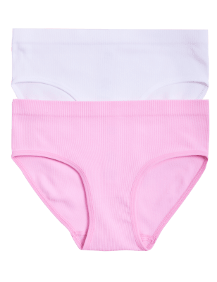 Girls M&S Collection 2pk Seamfree Knickers (9-16 Yrs) - Rose Pink