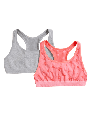 

Girls M&S Collection 2pk Seamfree Star Crop Tops (6-16 Yrs) - Sunset, Sunset