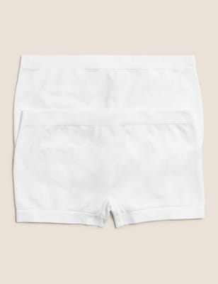 

Girls 2pk Seamfree Shorts (6-16 Yrs) - White, White