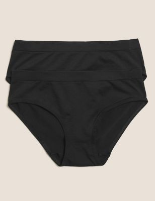 Marks And Spencer Girls M&S Collection 2pk Seamfree Bikini Knickers (6-16 Yrs) - Black