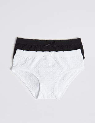 Lot de 2&nbsp;culottes bikini sans coutures &agrave; motif pois fa&ccedil;on jacquard (du 6 au 16&nbsp;ans)