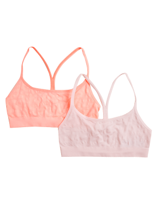 

Girls M&S Collection 2pk Seamfree Leopard Racer Back Crop Tops (9-16 Yrs) - Light Apricot, Light Apricot